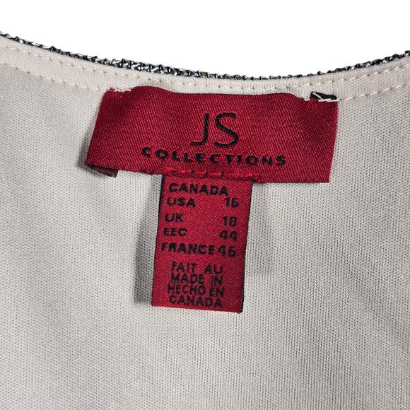 JS Collections Metallic Twin Set Womens 16 Silver Knit Party Formal Y2K Vintage - Picture 5 of 12